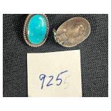 Collection of 3 Pairs Sterling Silver Clip-On Earrings and Beaded Bracelet