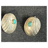 Collection of 3 Pairs Sterling Silver Clip-On Earrings and Beaded Bracelet