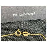 Sterling Silver Necklaces with Gold-Tone Chain and Necklace w Pink Crystal Pendant