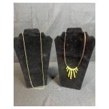 Sterling Silver Gold-Tone Chain Necklace and Multicolor Statement Necklace Set