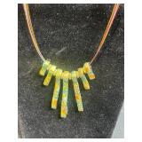 Sterling Silver Gold-Tone Chain Necklace and Multicolor Statement Necklace Set