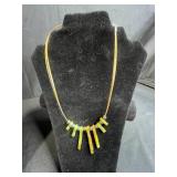 Sterling Silver Chain, Art Glass Pendant Necklace, and Dichroic Glass Earrings Set