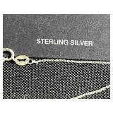 Sterling Silver Chain, Art Glass Pendant Necklace, and Dichroic Glass Earrings Set