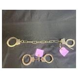 Vintage Peerless Handcuffs and Chain Set, Springfield Mass.