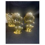 Collection of Gold Tone Metal Animal Figurines Earring Displays with Boxes