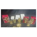 Collection of Gold Tone Metal Decorative Figurine Earring Holders
