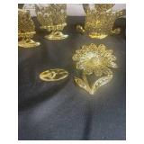 Collection of Gold Tone Metal Decorative Figurine Earring Holders