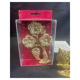Collection of Gold Tone Metal Decorative Figurine Earring Holders