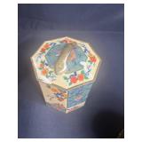 Collection of 7 Decorative Vintage Tin Tea Canisters