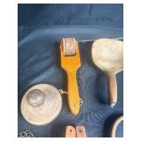 Antique Kitchen Utensil Collection with Choppers and Wooden Tools