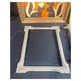 Collection of 5 Antique and Vintage Wood Picture Frames with Folk Art Skunk Painting