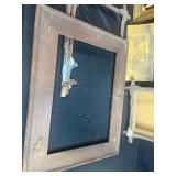 Collection of 5 Antique and Vintage Wood Picture Frames with Folk Art Skunk Painting