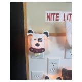 Collection of Handcrafted Glass Animal Night Lights on Light Up Display Board - untested