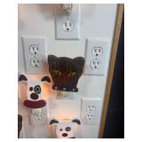 Collection of Handcrafted Glass Animal Night Lights on Light Up Display Board - untested