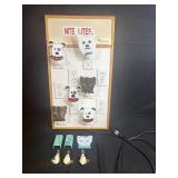 Collection of Handcrafted Glass Animal Night Lights on Light Up Display Board - untested