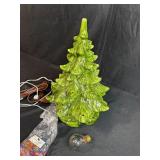 Ceramic Lighted Christmas Tree with Bulbs, Wiring, and Bulb, 13 Inches Tall - untested