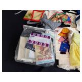 Collection of Vintage Linens, Handkerchiefs, and Doilies with Lace Trim and Holiday Motifs