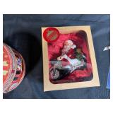Holiday and Gift Assorted Lot with Santa Ornament, Tin, Gift Bags, and Cards