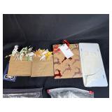 Holiday and Gift Assorted Lot with Santa Ornament, Tin, Gift Bags, and Cards