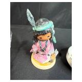 Vintage Goebel Figurine, Westward Look Resort Ashtray, and Wooden Toy Lot