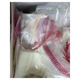 Box of Plastic Storage Bags and Round Paper Tags with Strings