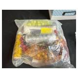 Collection of Assorted Craft Beads and Plastic Rings with Storage Box