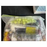 Collection of Assorted Craft Beads and Plastic Rings with Storage Box