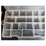 Large Assorted Hardware Lot with Screws, Bolts, Nuts and Fasteners in Organizers