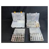 Set of 4 Hardware Organizers with Assorted Nails, Screws, and Fasteners
