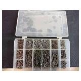 Set of 4 Hardware Organizers with Assorted Nails, Screws, and Fasteners