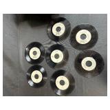 Vintage 45 RPM Vinyl Record Collection Most with Sleeves in Cardboard Box