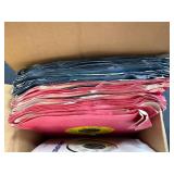 Vintage 45 RPM Vinyl Record Collection Most with Sleeves in Cardboard Box