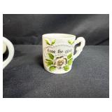 Collection of 5 Antique Porcelain Cups with Boxed Composition Medallion, Germany and Ship Motifs