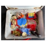 Lot of 2 Vintage Metal Lunch Boxes Roy Rogers and Lassie with Toys