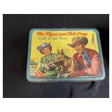 Lot of 2 Vintage Metal Lunch Boxes Roy Rogers and Lassie with Toys