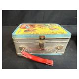 Lot of 2 Vintage Metal Lunch Boxes Roy Rogers and Lassie with Toys