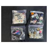 Collection of Sewing Buttons and Craft Doll Eyes in 4 Assorted Bags