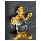 Collection of Miniature Porcelain, Glass and Decorative Items Including Vintage Red Box and Crystal Clown Figurine