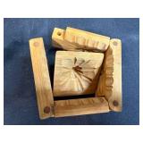 Set of Hand Carved Wooden Spoons, Wooden Butter Mold, and Vintage Tamper