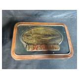 Vintage School and Writing Collectibles Lot with Prang Tin, Autographs Fan, and 1908 Calendar