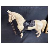 Vintage Western Collectibles Lot with Roy Rogers Horseshoes, Toy Horse, Wagon, Wall Art, and Cowboy Mug