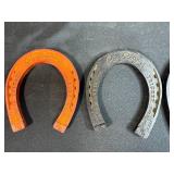 Vintage Western Collectibles Lot with Roy Rogers Horseshoes, Toy Horse, Wagon, Wall Art, and Cowboy Mug