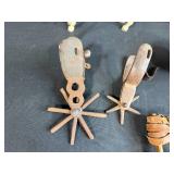 Vintage Western Collectibles Lot with Roy Rogers Horseshoes, Toy Horse, Wagon, Wall Art, and Cowboy Mug