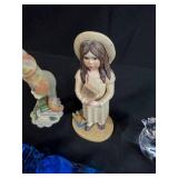 Collection of Figurines Including Calico Kittens, Van Harken Michelle, Glass Birds, and Decorative Pieces