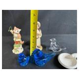 Collection of Figurines Including Calico Kittens, Van Harken Michelle, Glass Birds, and Decorative Pieces