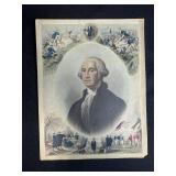 Collection of 3 Vintage Lithograph Prints Featuring Washington, Lincoln, and Circus Soap Advertisement