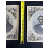 Collection of 3 Vintage Lithograph Prints Featuring Washington, Lincoln, and Circus Soap Advertisement