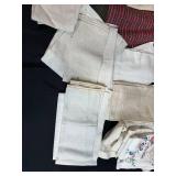 Assorted Vintage Linen Napkins and Embroidered Towels Collection