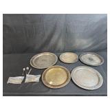 Vintage Silverplate Serving Trays and Flatware Collection