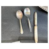 Vintage Silverplate Serving Trays and Flatware Collection